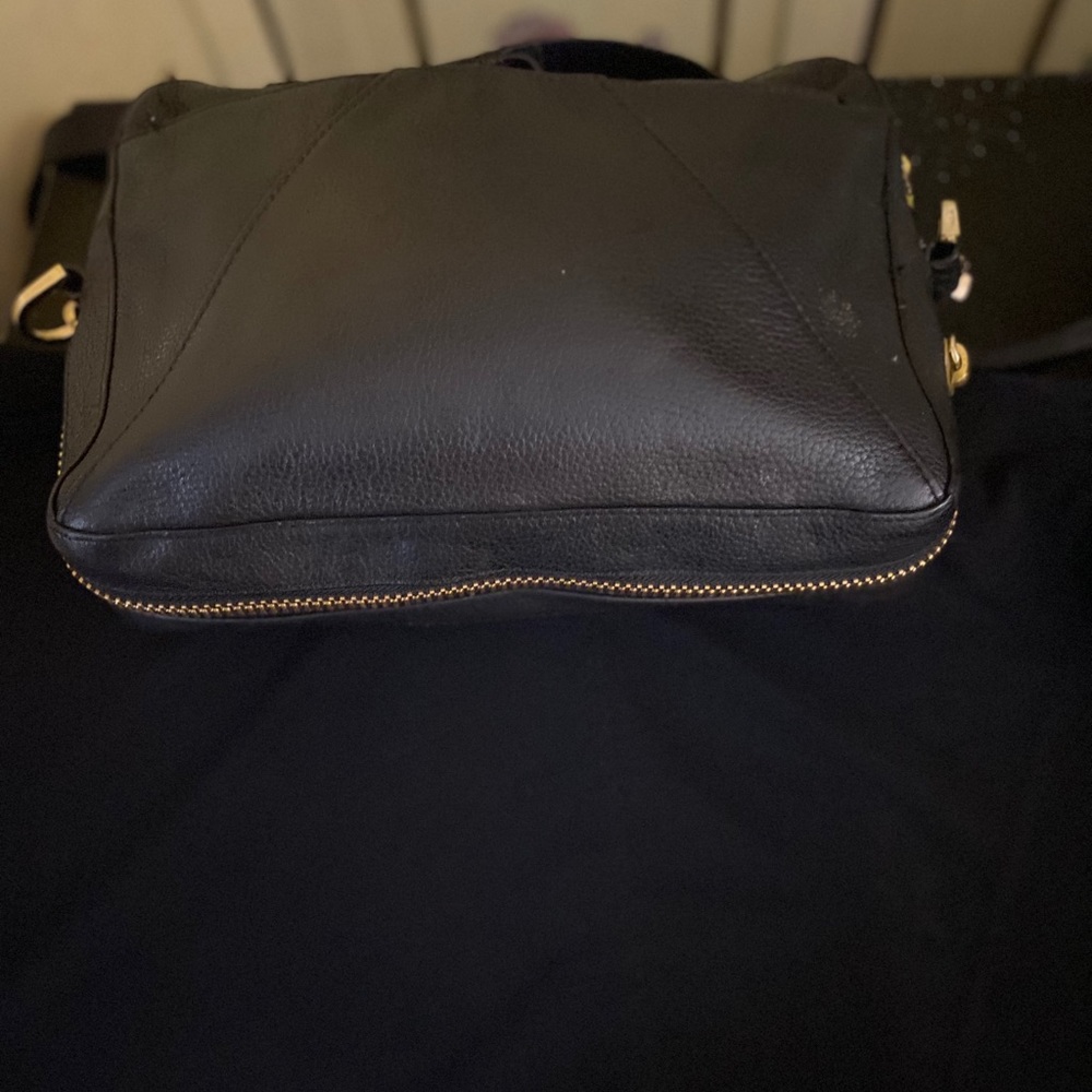 Black leather bag